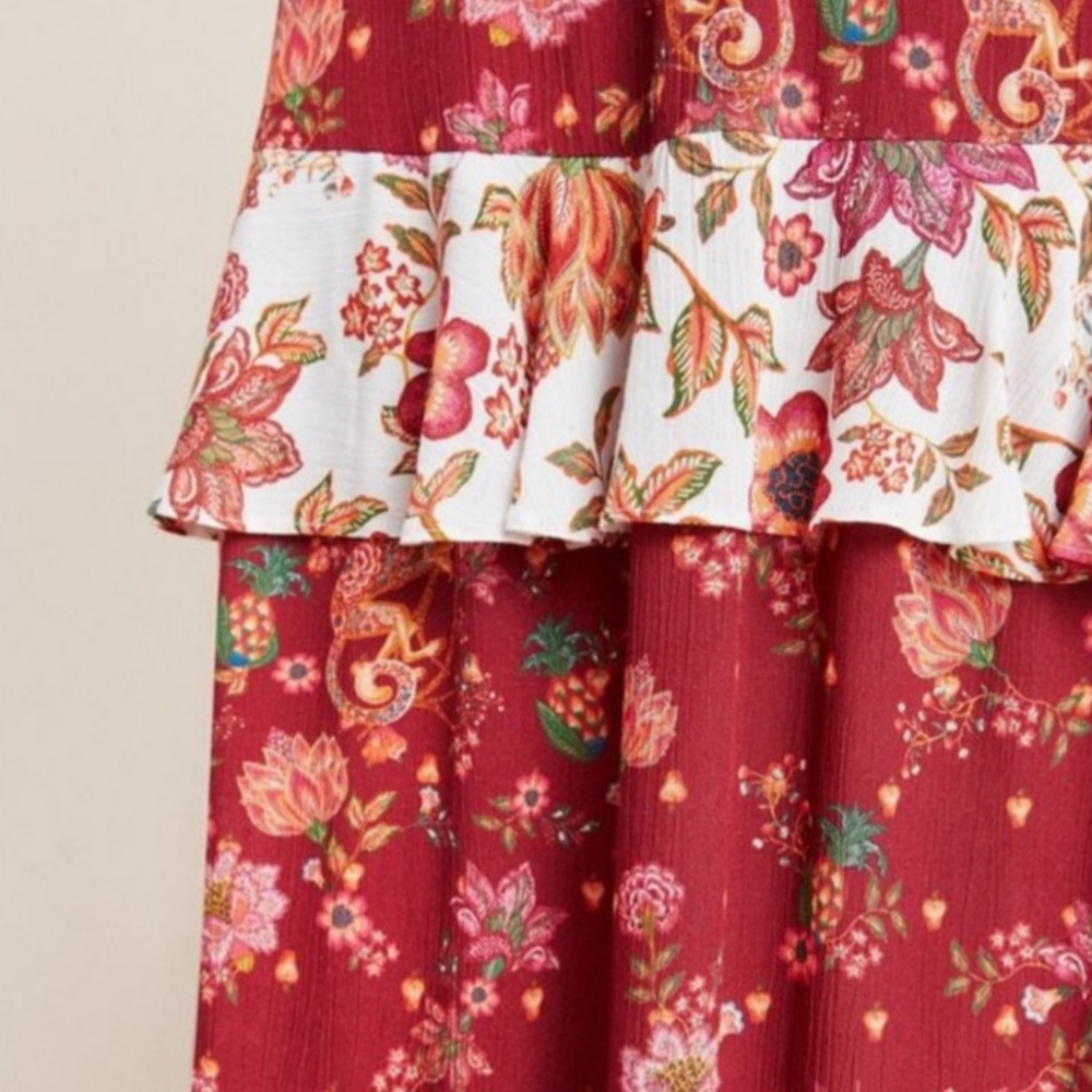 Farm Rio Tiered Maxi Skirt M - Picture 4 of 7